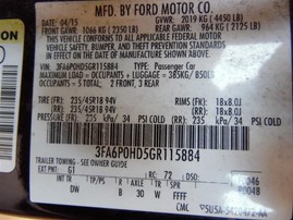 2016 Ford Fusion SE Black 1.5L Turbo AT #F24736